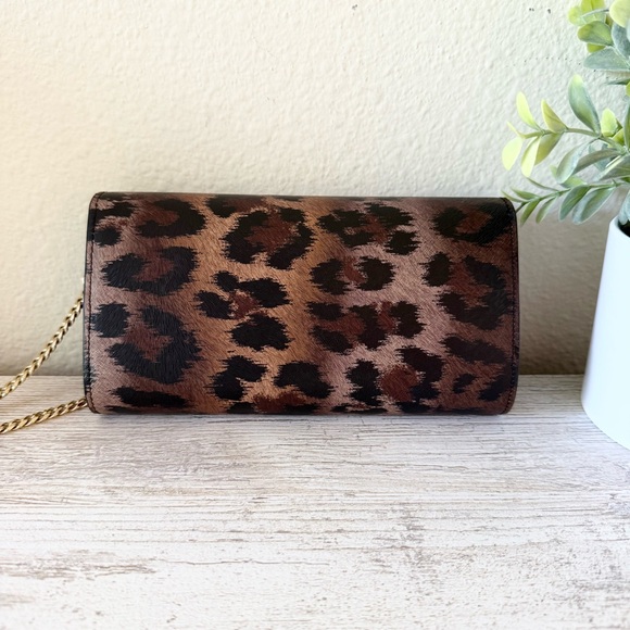 New Christian Louboutin Loubi54 Animal print mini bag wallet with chain - Picture 13 of 15